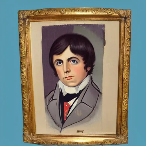Prompt: regency era painting of a young paul mccartney in the style of henry pierce bone