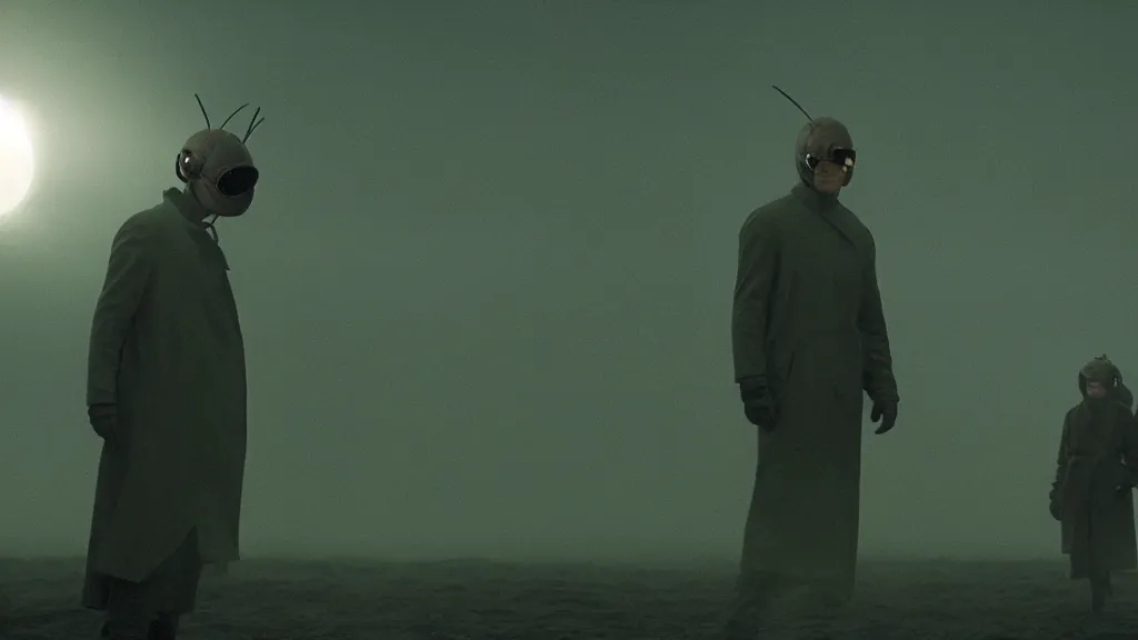 Image similar to the shrimp head blinders film still from the movie directed by denis villeneuve with art direction by zdzis