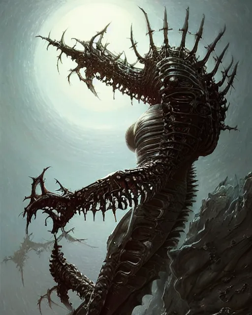 Image similar to The last enemy that shall be destroyed is death, artwork by artgerm, scifi, D&D, extraordinary phenomenon, fantasy, intricately detailed, elegant, digital painting, smooth, sharp focus, art by Greg Rutkowski, art by Ruth Asawa, art by Ted Nasmith, art by H.R. Giger