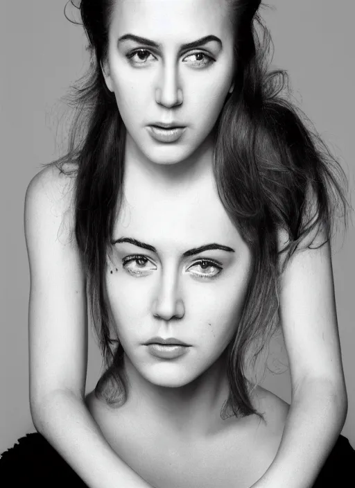 Prompt: portrait of beautiful young female nic cage by mario testino, headshot, detailed, award winning, sony a 7 r