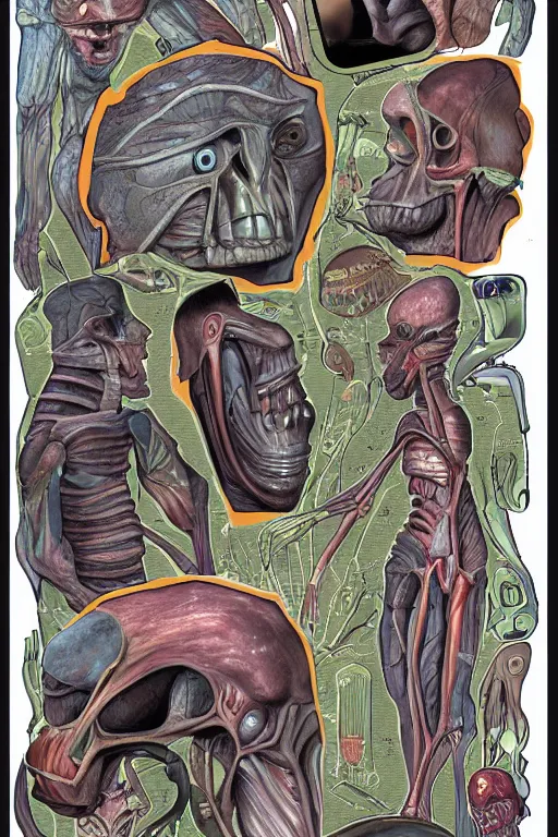 Prompt: anatomy of aliens book page