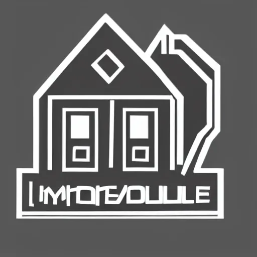 Image similar to logo of a building and a house, minimalistic, vectorized logo style