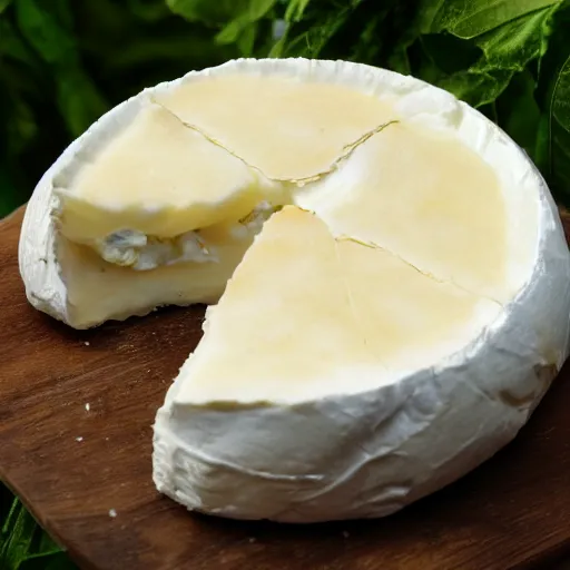 Prompt: being happy 20 minutes à day on a camembert