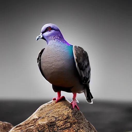 Image similar to electric super sayan muscled pigeon like the rock, best photo award, high quality 8 k, cinematic lighting, cinematic composition, high detail, landscape photo