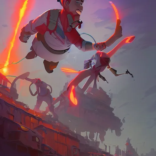 Image similar to hero world ghostbusters, behance hd by jesper ejsing, by rhads, makoto shinkai and lois van baarle, ilya kuvshinov, rossdraws global illumination