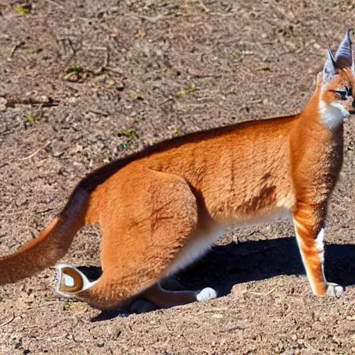 Prompt: caracal smoking cigar