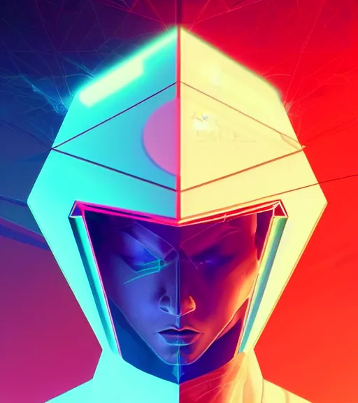 Image similar to symmetry!! arab prince of technology, solid cube of light, hard edges, product render retro - futuristic poster scifi, lasers and neon circuits, handsome arab prince, intricate, elegant, highly detailed, digital painting, artstation, concept art, smooth, sharp focus, illustration, dreamlike, art by artgerm