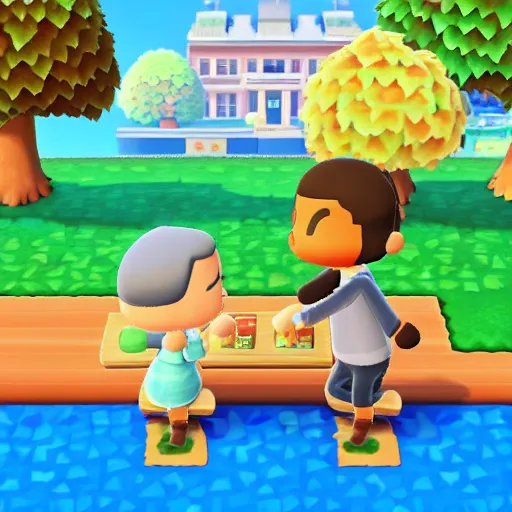 Prompt: screenshot of obama in animal crossing new horizons, hd