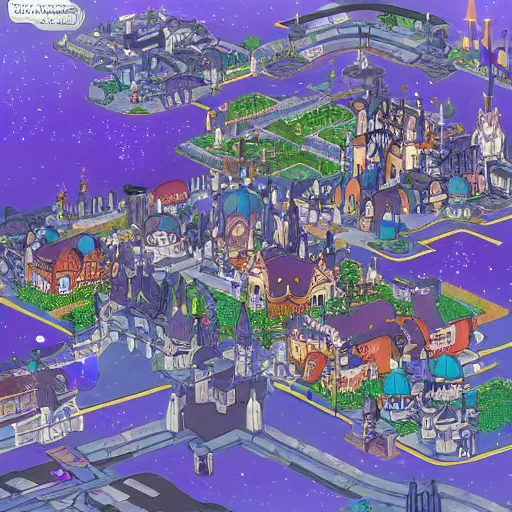 Image similar to Twilight Town from Kingdom Hearts except it’s a sprawling metropolis