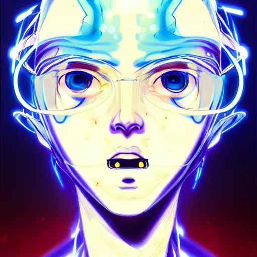 Prompt: prompt : blue lightning portrait soft light painted by james jean and katsuhiro otomo and erik jones, inspired by evangeleon anime, smooth face feature, intricate oil painting, high detail illustration, sharp high detail, manga and anime 1 9 9 9