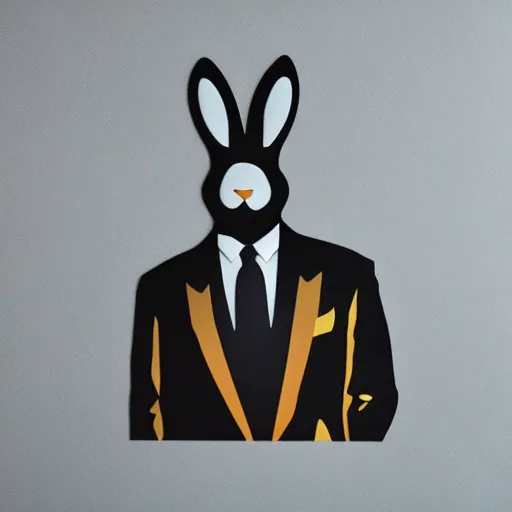 Image similar to individual furry playboy bunny silk screen portrait beeple style