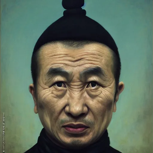 Image similar to photorealistic face portrait of chinese uyghur muslim prisoner and melting wax, wearing victorian rags, elite, disfigured, drooling, moist, unnatural movement, they are unhappy, bizzaro, baroque, renaissance, by emedios varo and anato finnstark and fenghua zhong, hyperrealism, 8 k, 3 d, masterpiece, texture