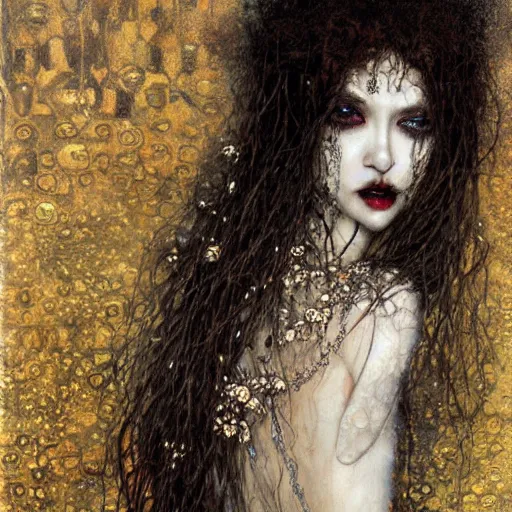 Image similar to depraved vampire, intricate detail, klimt, royo, royo, whealan,