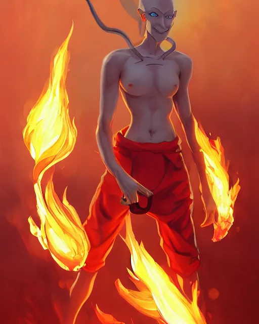 Image similar to [ squidward ] wearing fire nation clothing and practicing firebending outside at susnset, oil painting, highly [ detailed ], intricate, hd, sharp focus, photorealistic, by moebius and greg rutkowski and rossdraws, trending on artstation, trending on cgsociety, realistic shading and lighting