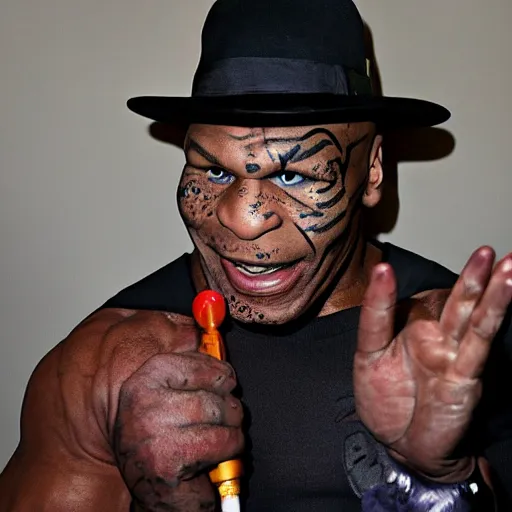 Prompt: mike tyson as hideous dream murderer freddy krueger