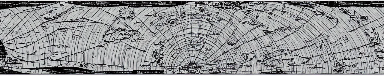 Image similar to cell shaded retro sci-fi alien fantasy map