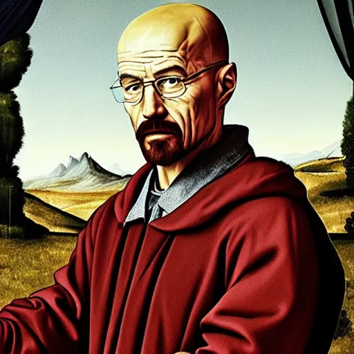 Image similar to renaissance portrait of walter white