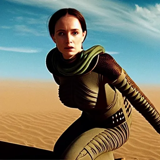 Prompt: still from dune ( 2 0 2 2 ) by denis villeneuve attack of a giant snake