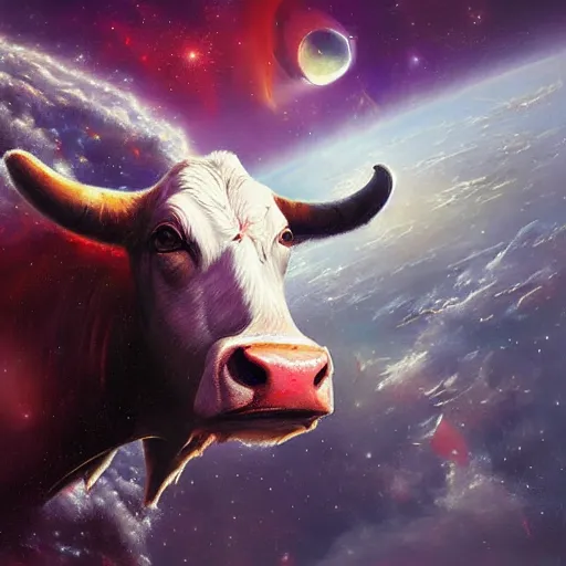 Image similar to cow in space by darek zabrocki