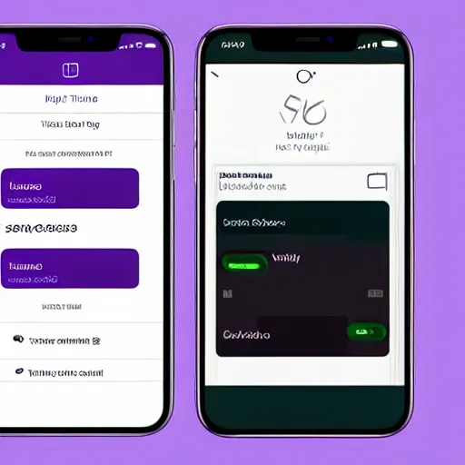 Image similar to An iPhone banking app, contemporary interface in violet color