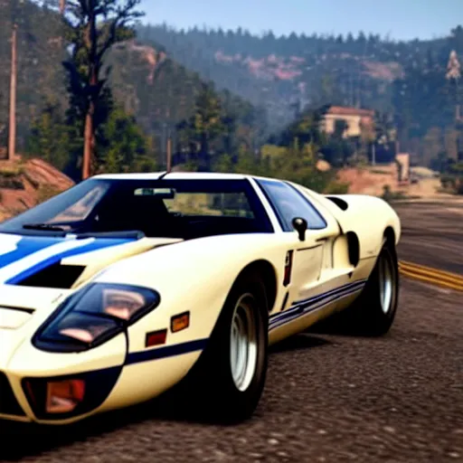 Image similar to white and blue ford gt 4 0 mk 2 in red dead redemption 2