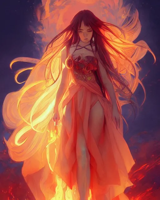 Anime fire princess Outline Drawing Images, Pictures