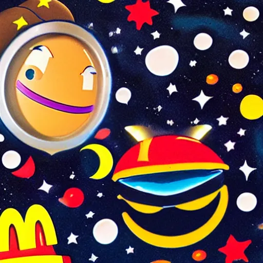 Prompt: Liminal space in outer space!!!, ((Mc Donald’s happy meal toy))