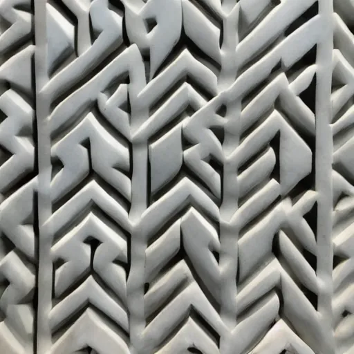 Prompt: maze, thin lines, carved soapstone relief paneling white and pale blue