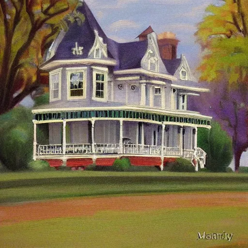 Prompt: victorian house painting, fond memories, fond memories by mary haley,