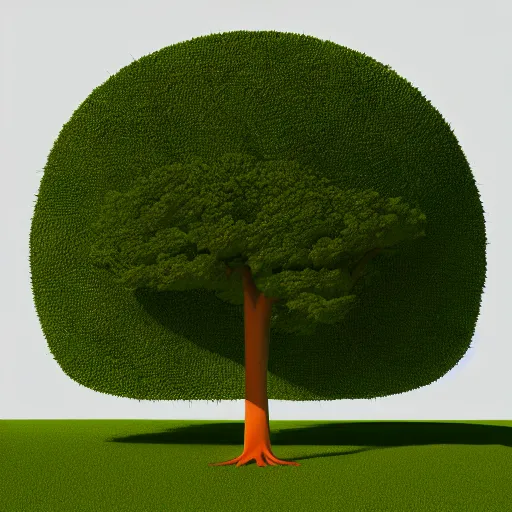 Image similar to tree but minimalistic concept art by frank stella and magritte rene, colorful, vray, depth of field, trending on artstation, minimalism