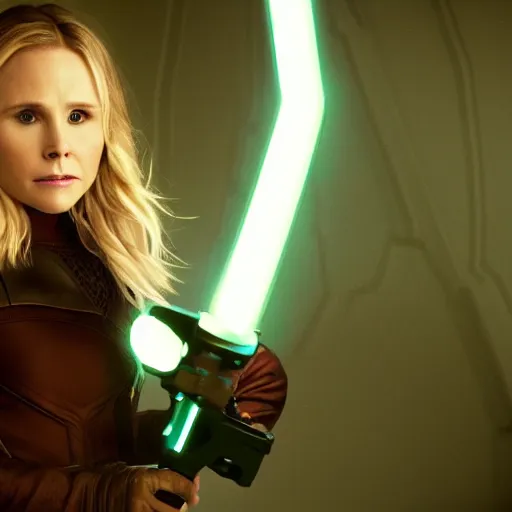 Prompt: Kristen Bell in Star Wars, glowing, dramatic, cinematic, Sony a7R IV, symmetric balance, polarizing filter, Photolab, Lightroom, 4K, Dolby Vision, Photography Award