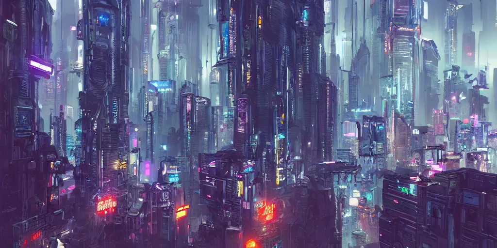 Image similar to cyberpunk city trending on artstation