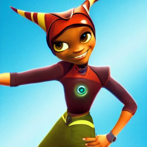 Image similar to penny proud in the ratchet and clank universe