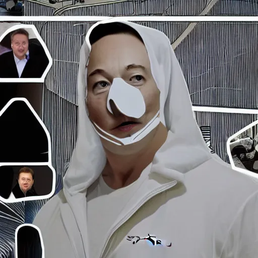 Image similar to elastic mask of elon musk