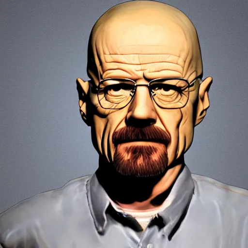 Image similar to walter white fully body in a jar realistic photo