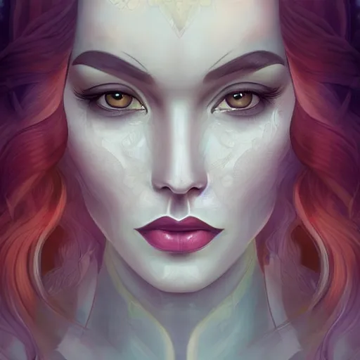 Image similar to an art nouveau, ( streamline moderne ), multi - racial portrait in the style of anna dittmann and charlie bowater and chanthara. very large, clear, expressive, and intelligent eyes. centered, ultrasharp focus, dramatic lighting, photorealistic digital matte painting, intricate symmetrical ultra detailed background.