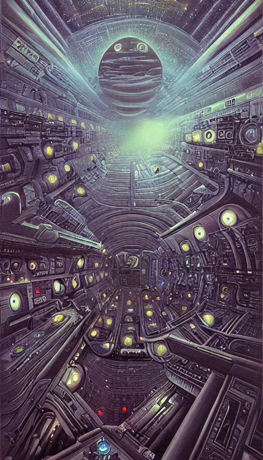 Image similar to techno artwork, by david a. hardy