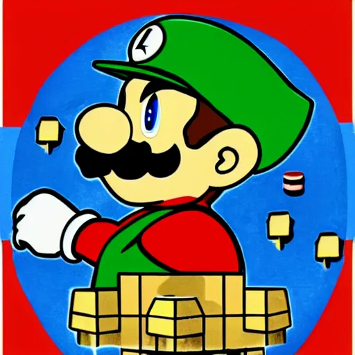 Image similar to Mario bros Luigi playing a ouija board, illustration, board game, Nintendo, artgram,