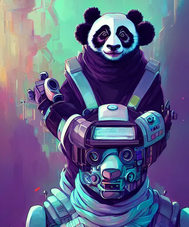 Image similar to a portrait of a cyberpunk panda, mandala, fantasy, elegant, digital painting, artstation, concept art, matte, sharp focus, 3 d render, art by josan gonzalez