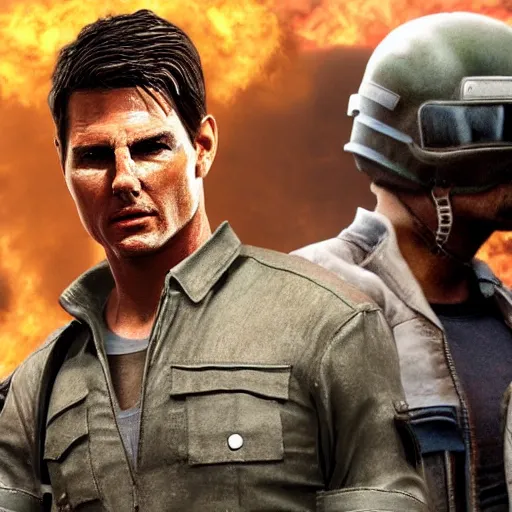 Image similar to tom cruise as a skin in pubg