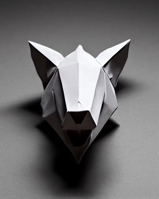 Image similar to an origami rhinoceros by akira yoshizawa, realistic, very detailed, complex, intricate, studio lighting, bokeh, sigma 5 0 mm f 1. 4