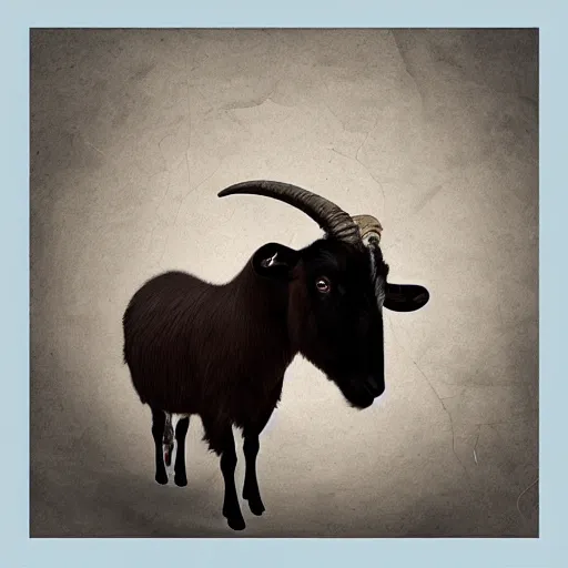 Image similar to Epic Album art cover, hayloft, goat with a gun, trending on artstation, award-winning art