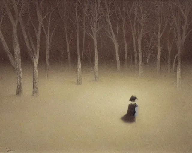 Image similar to A haunted landscape. Lisa Yuskavage.