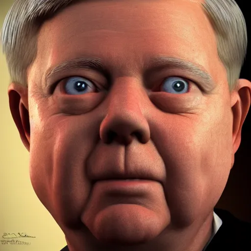 Image similar to Senator Lindsay Graham that looks like the Keebler Elf, artstation, ultra detailed, 8k resolution, ultrarealistic