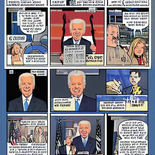 Prompt: Joe Biden in a comic book