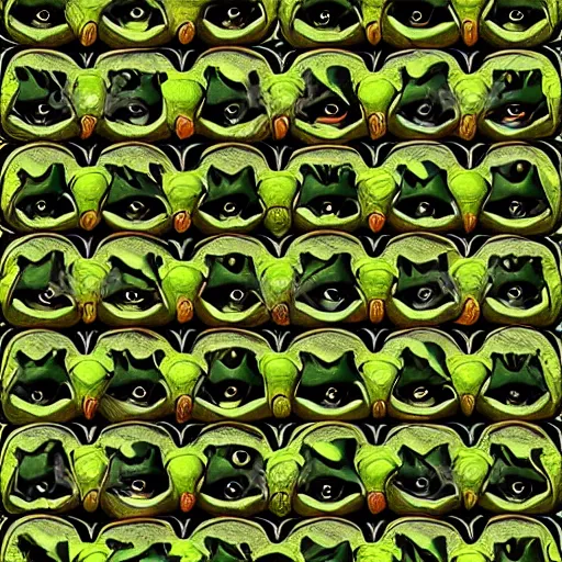 Image similar to tessellation of frogs, realistic