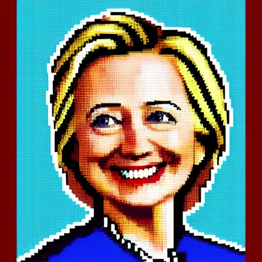 Image similar to microsoft paint pixel art of hillary clinton