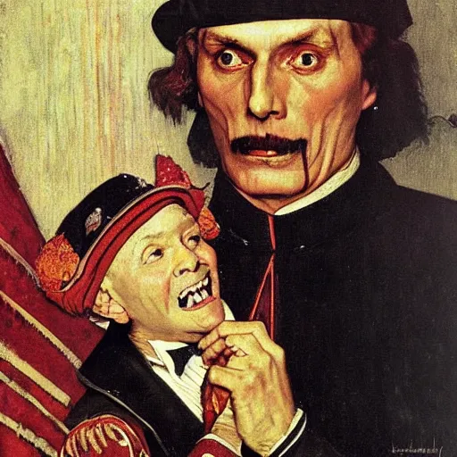 Image similar to A portrait of Vlad III as painted by norman rockwell