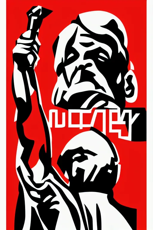 Image similar to USSR Lenin poster vector art, highly detailed, constructivism poster design