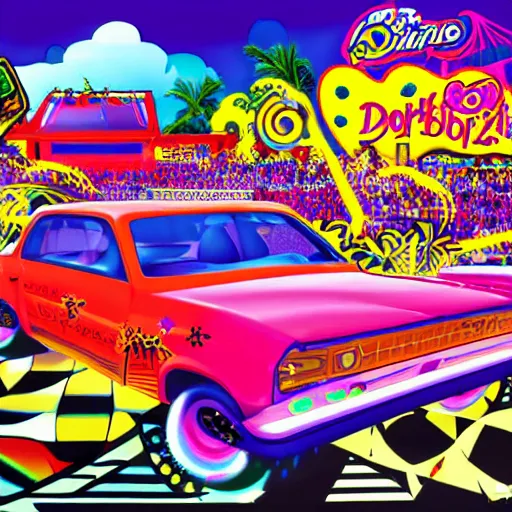 Image similar to demolition derby by lisa frank